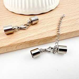 Stainless Steel Lobster Clasp Antique Silver for round Leather Cork 5/6/8/9mm, closure for round Leather/Cork DIY jewelry supplies finding