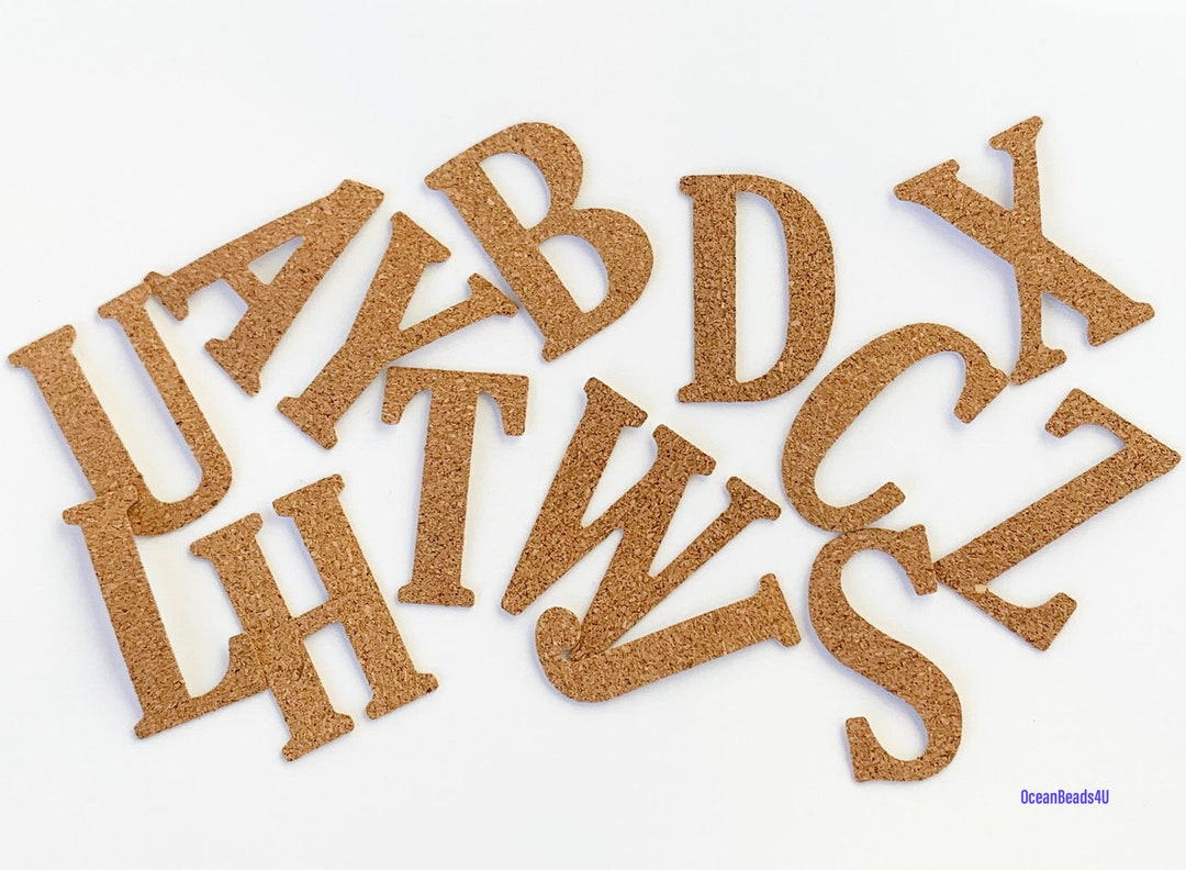 Adhesive Cork Letters 5cm/2in Sticker Cork Letters Alphabet Etsy