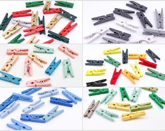 25/40/50/100 Mini wooden Clothespins 2.5cm V, mini clothes pegs, wooden pegs, Decorative Clothespins, Confetti small wooden clothespins