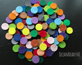 Círculos de fieltro (elija color / tamaño), troquelados de fieltro, círculos de aplicación para proyectos de artesanía de costura, fieltro de bricolaje, diferentes tamaños / colores disponibles