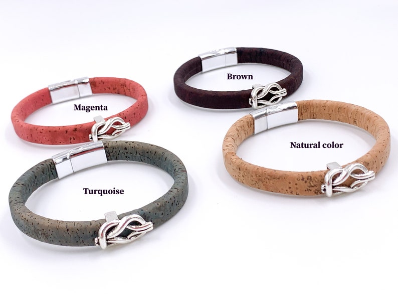 Portuguese cork bracelet choose color/size , Unisex Portuguese Cork Bracelet, Vegan Bracelet , Father Day gift idea image 2