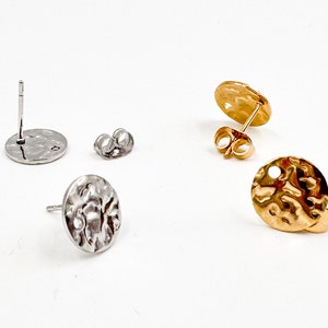 1 Pair Stainless Steel Stud Earrings 8mm 10mm 12mm for Pendent, DIY Stainless Steel Earrings jewelry accessories