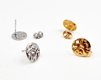 1 paire de boucles d'oreilles en acier inoxydable, 8mm, 10mm, 12mm, pour pendentif, boucles d'oreilles en acier inoxydable, accessoires de bijoux DIY