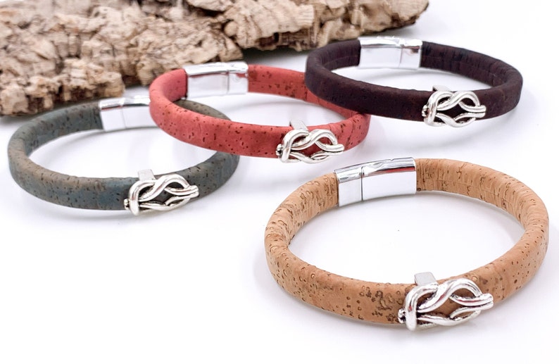 Portuguese cork bracelet choose color/size , Unisex Portuguese Cork Bracelet, Vegan Bracelet , Father Day gift idea image 3