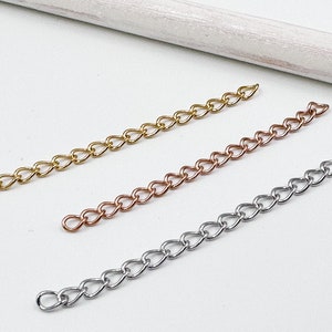 5pcs. Stainless Steel extension chains Gold St. Steel Rosa Gold 50x3mm, DIY jewelry