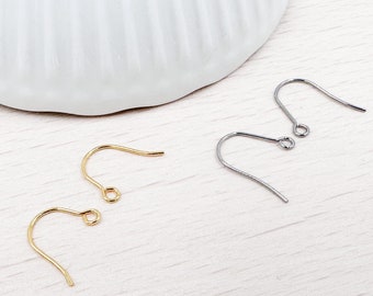 10 PCS (5 Pairs) Stainless Steel ear hooks 13x16mm 16x16mm with eyelet , DIY earring accessories, earring hooks