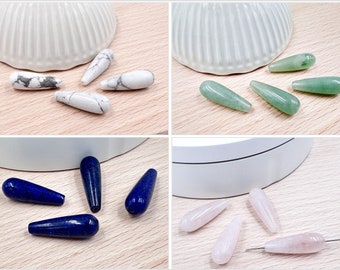 Lapis Lazuli Pink Quartz Green Aventurine Howlite Drops loose beads for making Pendents and Earrings DIY