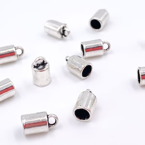 10 Silver snap Clasp for round Leather/Cork 4 mm, Ends for round Leather/Cork 4mm , DIY snap clasp Jewelry supplies finding