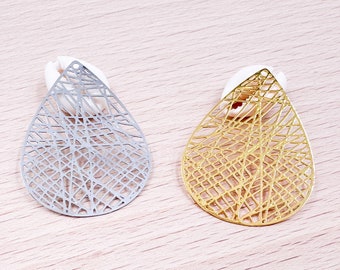 2 pcs Filigree drop water charms Pendent 43x31mm for DIY earrings jewelry (choose color)