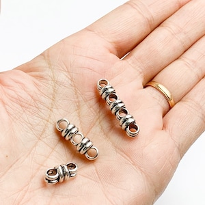 Antique Silver Slider multi strand hole 3mm, silver Beads Spacer Hole For Round Leather/cork Jewelry DIY
