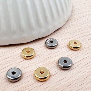 Stainless Steel Flat Disc round spacer beads 3/4/5/6/7/8/10mm, Golden St. Steel color disc spacer round DIY jewelry supplies