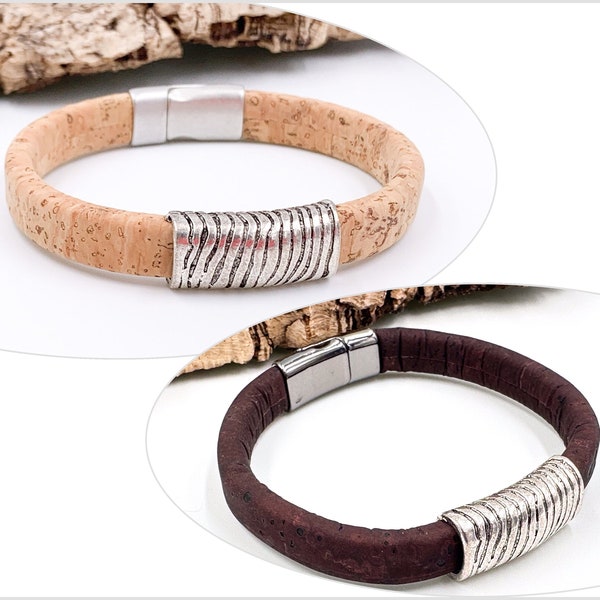 Cork Bracelet, Unisex Portuguese Cork Bracelet, Vegan Bracelet Christmas gift idea