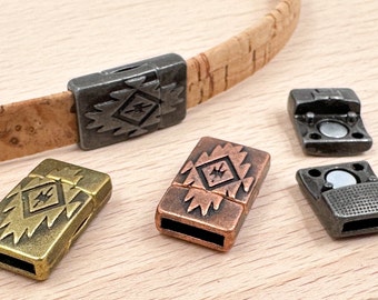 Magnetic Antique Silver/Golden Clasp for flat Leather&Cork 10x2mm,  Magnetic closure for flat 10x2mm Leather/Cork cord, DIY jewelry