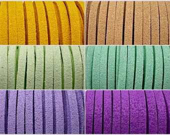 3mm Faux leather Suede Cord (choose color) V, imitation leather ribbon, suede ribbon, DIY necklaces bracelets Jewelry