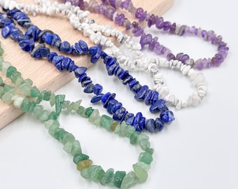 Natural Lapis Lazuli Amethyst Green Aventurine Howlite Chip Stone Beads 5-8mm for making Necklaces Bracelets Earrings DIY