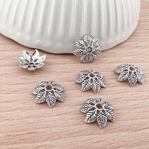 10x End Beads Caps antique silver for necklace, DIY Ends Jewelry supplies finding