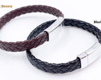 Unisex Braided Brown Bracelet ,  leather bracelet Christmas gift idea