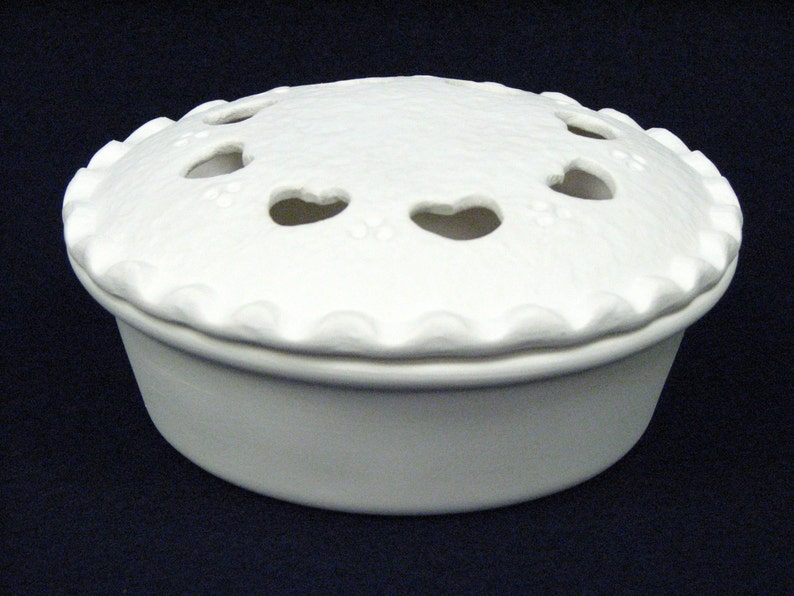 Potpourri Pie Dish With Hearts Etsy