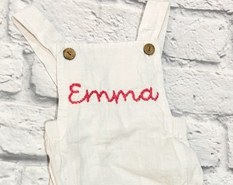Hand Embroidered Overall Baby Outfit