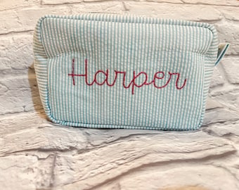 Hand Embroidered Cosmetic Bag - Great for travel, makeup, etc! - Great gift for Mother’s Day!