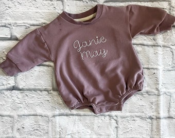 Custom Hand Embroidered Long Sleeve SUPER Soft Cotton Bodysuit