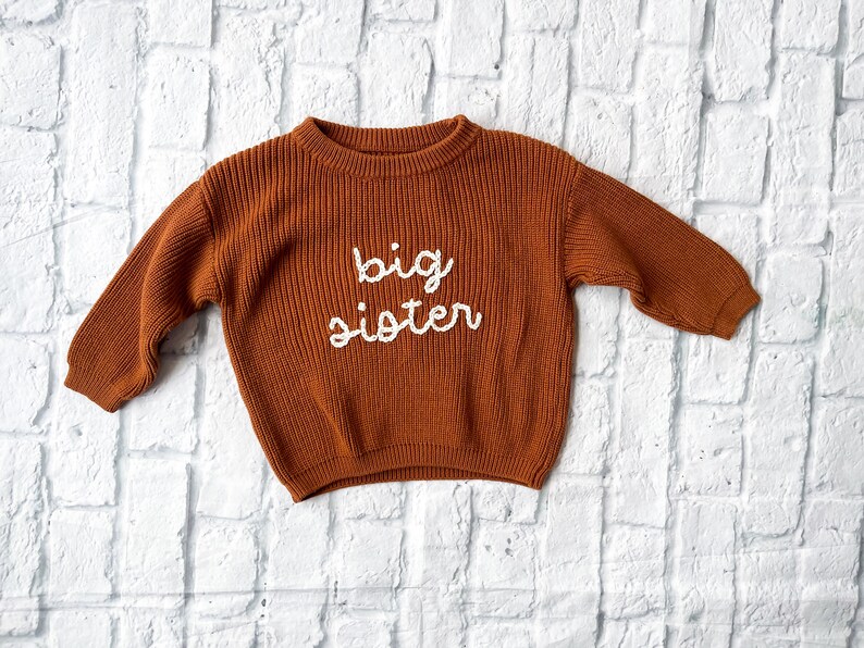 Custom Hand Embroidered Oversized Sweater Great for Spring/Easter Several colors to choose from image 3