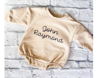 Custom Hand Embroidered Long Sleeve SUPER Soft Cotton Bodysuit