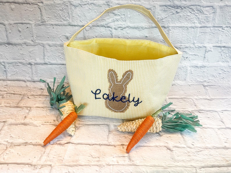 Custom Hand Embroidered Easter Baskets image 2