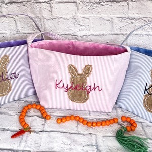 Custom Hand Embroidered Easter Baskets image 3