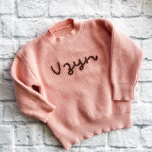 Custom Hand Embroidered Oversized Sweater Great for Spring/Easter Several colors to choose from image 2