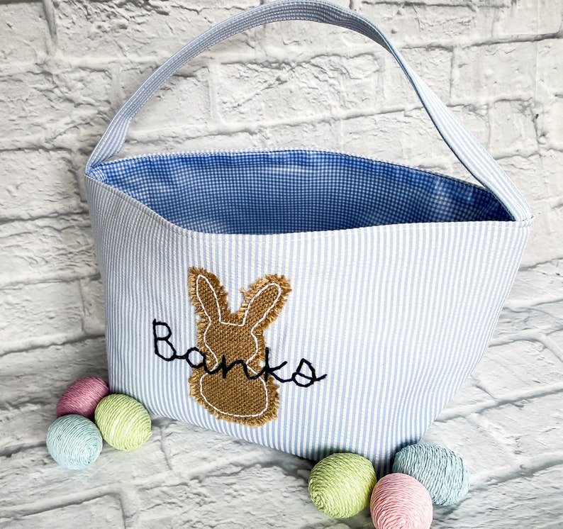 Custom Hand Embroidered Easter Baskets image 1