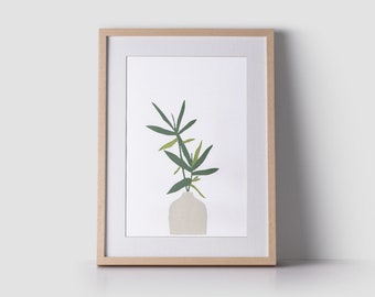 Botanical Vase Limited Edition Minimal Screen Print
