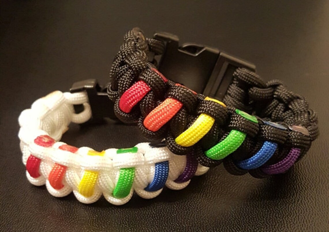 Gay Pride Rainbow Bracelet Gay Pride Paracord Bracelet Etsy