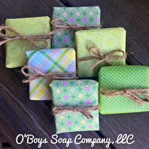 Handcrafted Guest Soaps: Custom Wrapped Mini Soaps, Set of 4