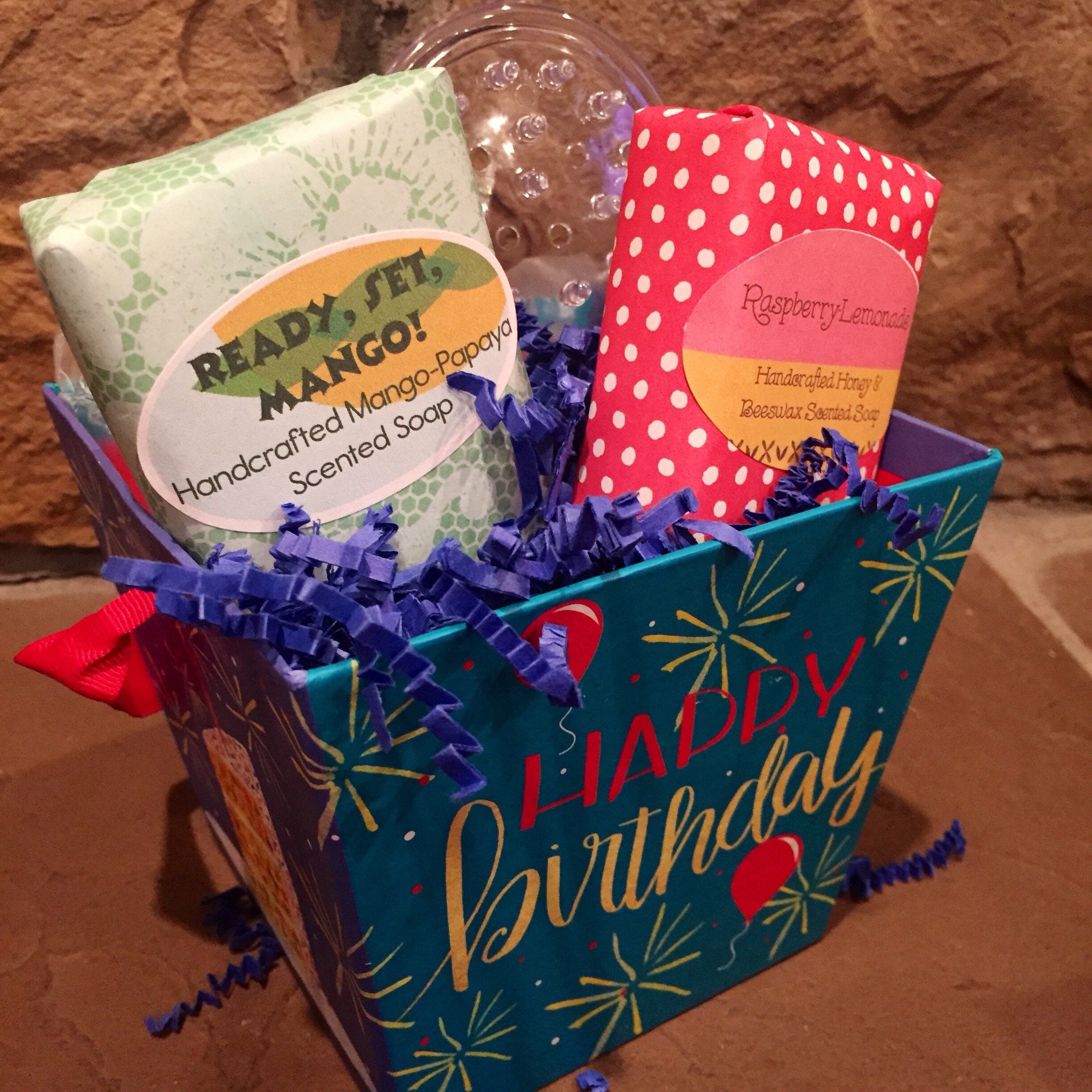 Happy Birthday Gift Boxes Birthday Soap Gift Baskets Etsy