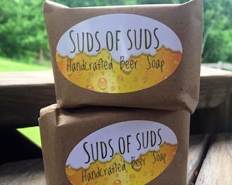 Handcrafted Stout Beer Soap: Bergamot, Basil & Oak Moss Scent