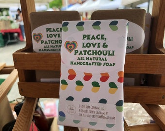 Patchouli All Natural Handcrafted Hot Processed Soap, Vegan Soap, Essential Oil Soap, Hippie Soap, Peace, Love, & Patchouli, Heart