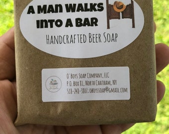 Beer Soap, Whiskey Soap, A Man Walks into a Bar, Dad Gift, Gift for a Man, Father Gift, Bourbon Soap, Beer Lover Gift, Manly Soap Men’s Soap