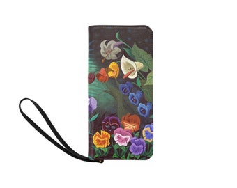 Alice in Wonderland Flowers Wristlet Wallet | Alice in Wonderland Wallet | Alice in Wonderland Purse | Disney Wallet | Disney Wrist Wallet |