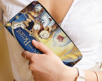 Beauty and the Beast Zipper Wallet | Beauty and the Beast Wallet | Princess Belle Wallet | Princess Wallet | Disney Purse | Disney Wallet