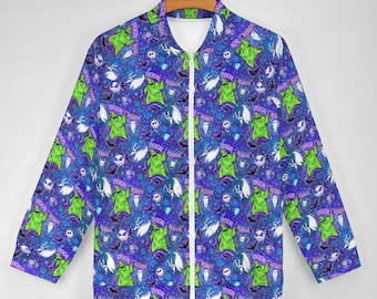 Oogie Boogie Zip-Up Jacket | Nightmare Before Christmas Jacket | Jack Skellington Scrub Jacket | Disney Jacket | Disney Nurse Jacket