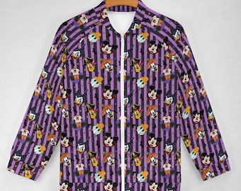 Mickey and Friends Halloween Zip-Up Jacket | Disney Halloween Jacket | Disney Scrub Jacket | Disney Jacket | Disney Nurse Jacket