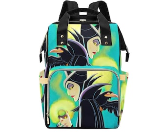 Maleficent Diaper Backpack | Disney Villains Diaper Bag | Disney Villains | Disney Diaper Bag | Disney Backpack | Disney Diaper Backpack