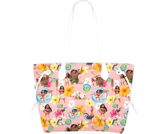 Monedero de lona de Moana y sus amigos / Monedero de Moana / Monedero de Moana y Maui / Monedero polinesio / Monedero de princesas Disney / Bolso tote de Disney /