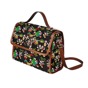 Mickey and Friends Christmas Canvas Purse | Disney Christmas Purse | Mickey Crossbody Purse | Disney Crossbody Purse | Disney Purse |