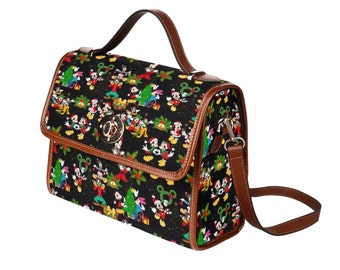Mickey and Friends Christmas Canvas Purse | Disney Christmas Purse | Mickey Crossbody Purse | Disney Crossbody Purse | Disney Purse |