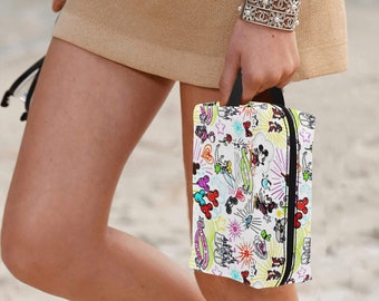 Bolsa de cosméticos de Disney Parks / Bolsa de suministros de arte de Disney / Bolsa con cremallera de Disney / Bolsa de maquillaje de Disney / Bolsa de cosméticos de Disney / Monedero de Disney /