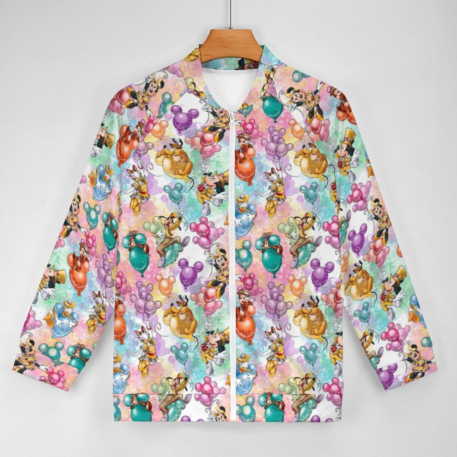 Discover Mickey and Friends Balloons Jacket | Mickey and Friends Zip-up Jacket | Disney Scrub Jacket | Disney Nurse Jacket | Disney Zip-Up Jacket