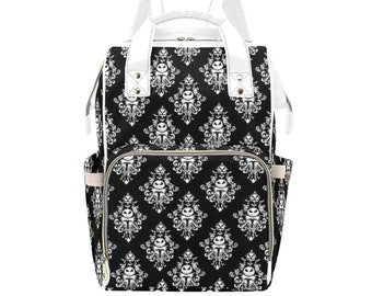 Jack Skellington Haunted Mansion Diaper Bag Backpack | Haunted Mansion Backpack | Haunted Mansion Bag | Disney Diaper Bag | Disney Backpack