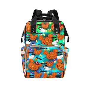 Mickey and Minnie Pumpkins Diaper Bag Backpack | Mickey Halloween Backpack | Disney Halloween Bag | Disney Diaper Bag | Disney Backpack